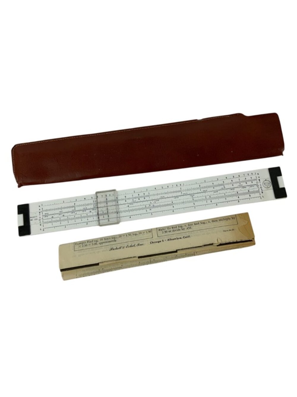 Vintage Pickett No 120 Trainer Slide Rule With Leather Case and Manual